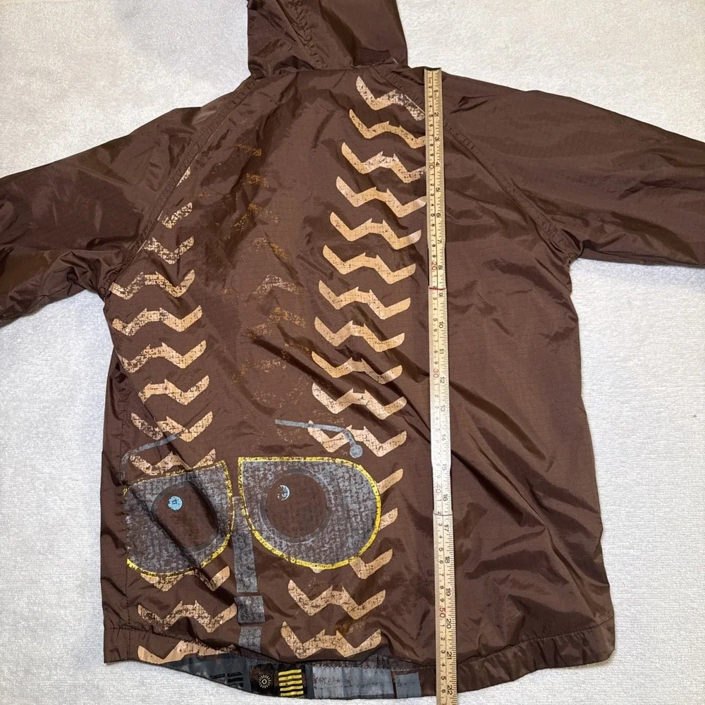 Disney Store WALL-E Hooded Windbreaker Jacket Kids M Brown Pixar Rain Coat